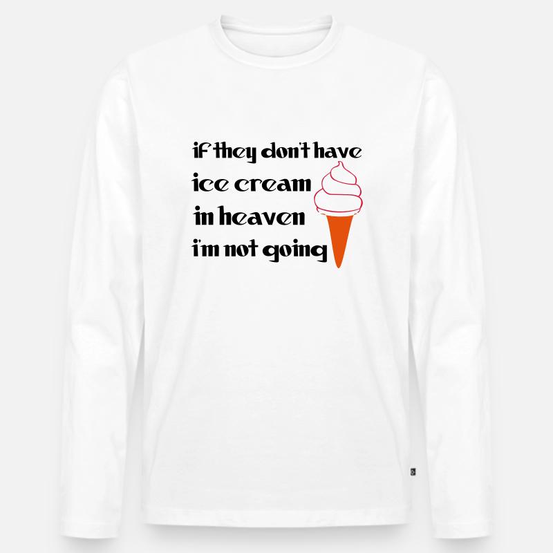 Ice Cream - Männer Premium Bio Langarmshirt - Weiß