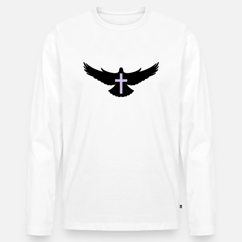 taube_heiliger_geist2 - Männer Premium Bio Langarmshirt - Weiß