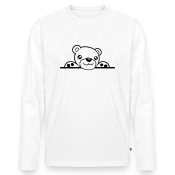 versteckt mauer wand text rahmen umrandung schild - Männer Premium Bio Langarmshirt - Weiß - Vorne - Nico (187cm)