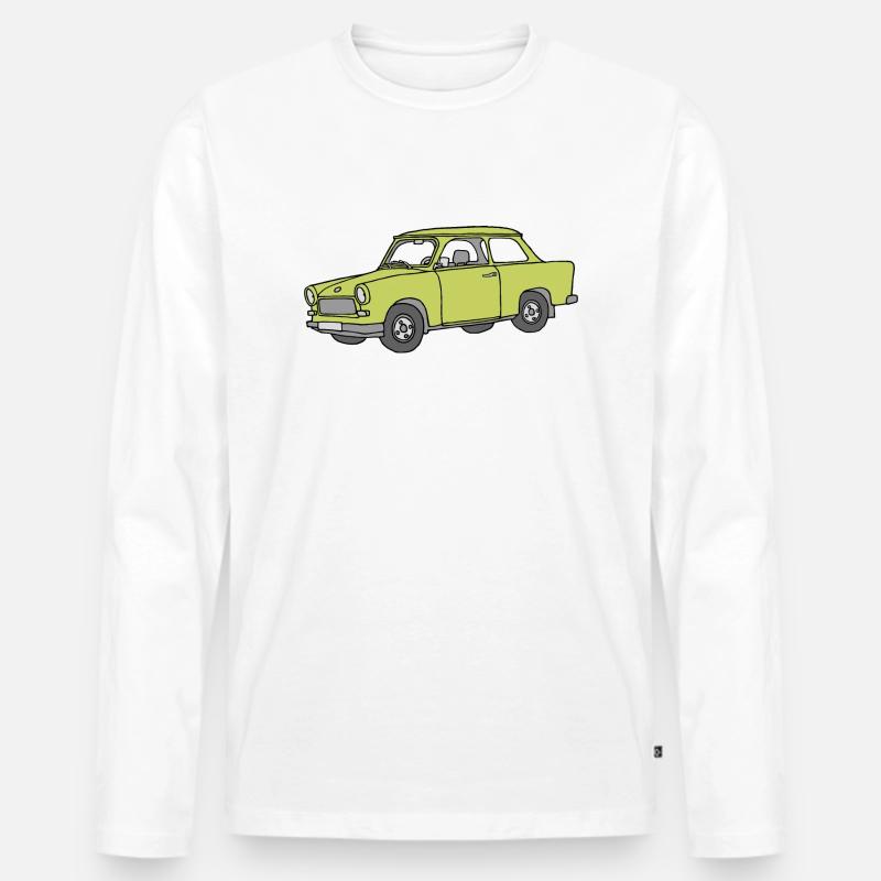 Trabi, (baligrün) - Männer Premium Bio Langarmshirt - Weiß