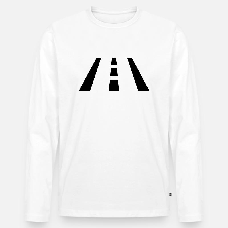 Straße - Männer Premium Bio Langarmshirt - Weiß