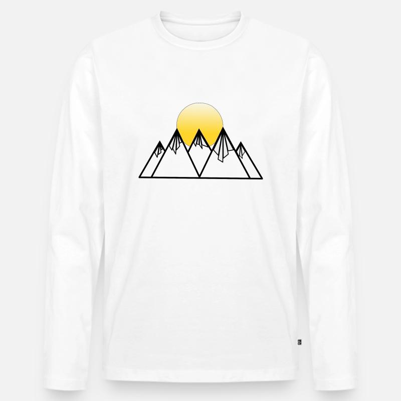 Mountain / Berge - Männer Premium Bio Langarmshirt - Weiß