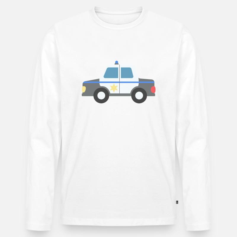 Polizei Auto - Männer Premium Bio Langarmshirt - Weiß