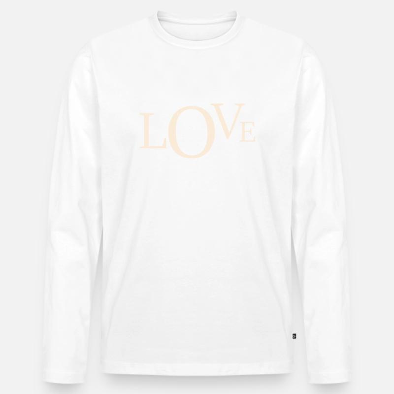 LOVE Frühling - Männer Premium Bio Langarmshirt - Weiß