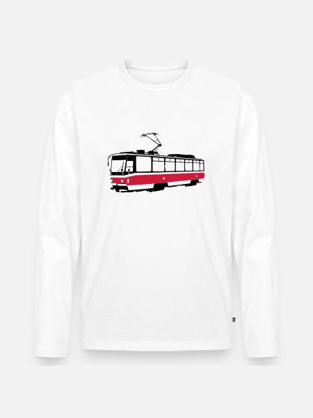 Tramway de Brno - T-shirt manches longues Premium bio Homme - blanc