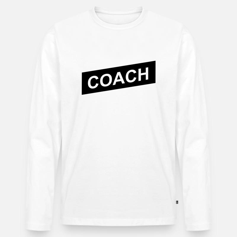 coach black up - Männer Premium Bio Langarmshirt - Weiß