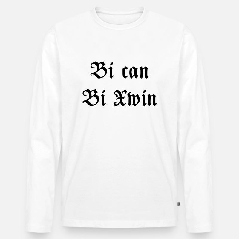 bi can bi xwin - Männer Premium Bio Langarmshirt - Weiß