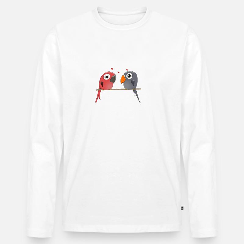 Turteltäubchen - Männer Premium Bio Langarmshirt - Weiß