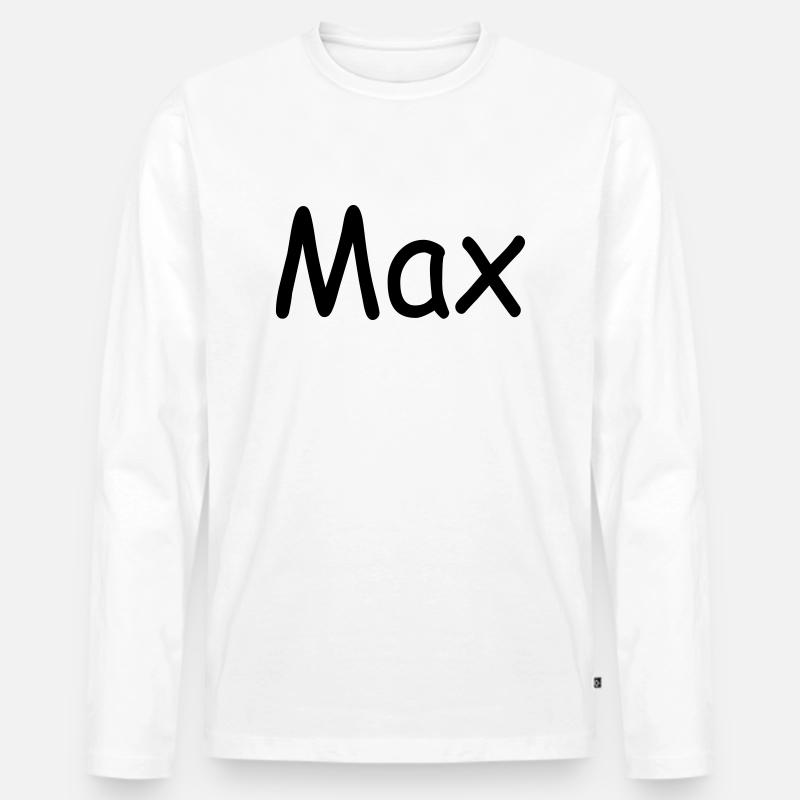 max - Männer Premium Bio Langarmshirt - Weiß
