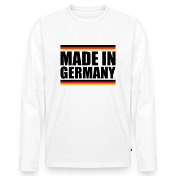 Made in Germany - Men's Premium Organic Long Sleeve Shirt - white - Front - Nico (187cm)
