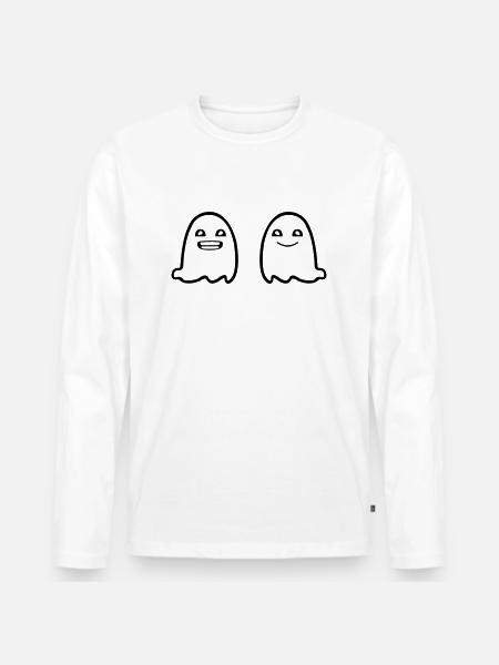 Ghosts - Men's Premium Organic Long Sleeve Shirt - white