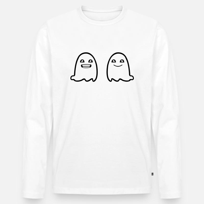 Ghosts - Männer Premium Bio Langarmshirt - Weiß