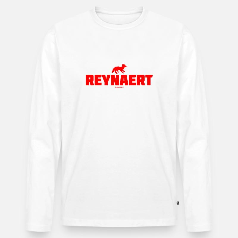Reynard De Vos - Männer Premium Bio Langarmshirt - Weiß