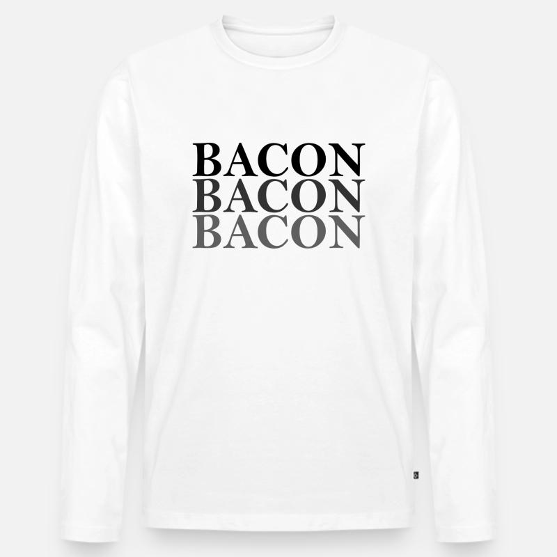 BACON 3mal - Männer Premium Bio Langarmshirt - Weiß