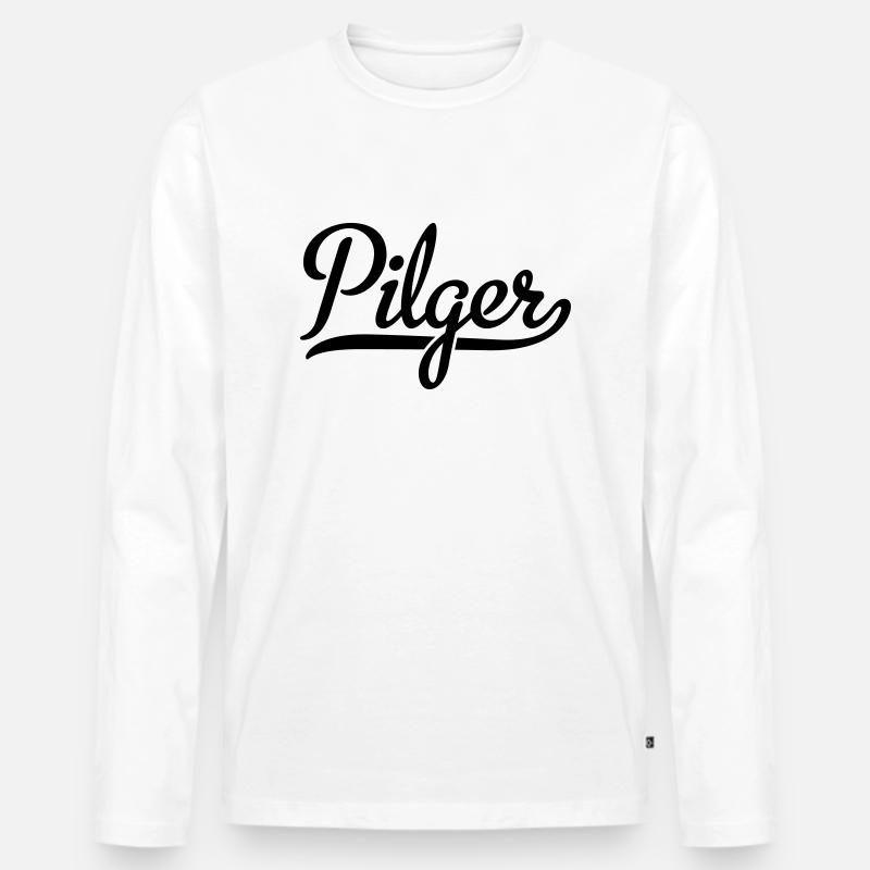 Pilger - Männer Premium Bio Langarmshirt - Weiß