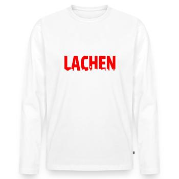 TRINKEN IST DAS LACHEN DER GÖTTER Sprüche Party - Männer Premium Bio Langarmshirt - Weiß - Vorne - Nico (187cm)