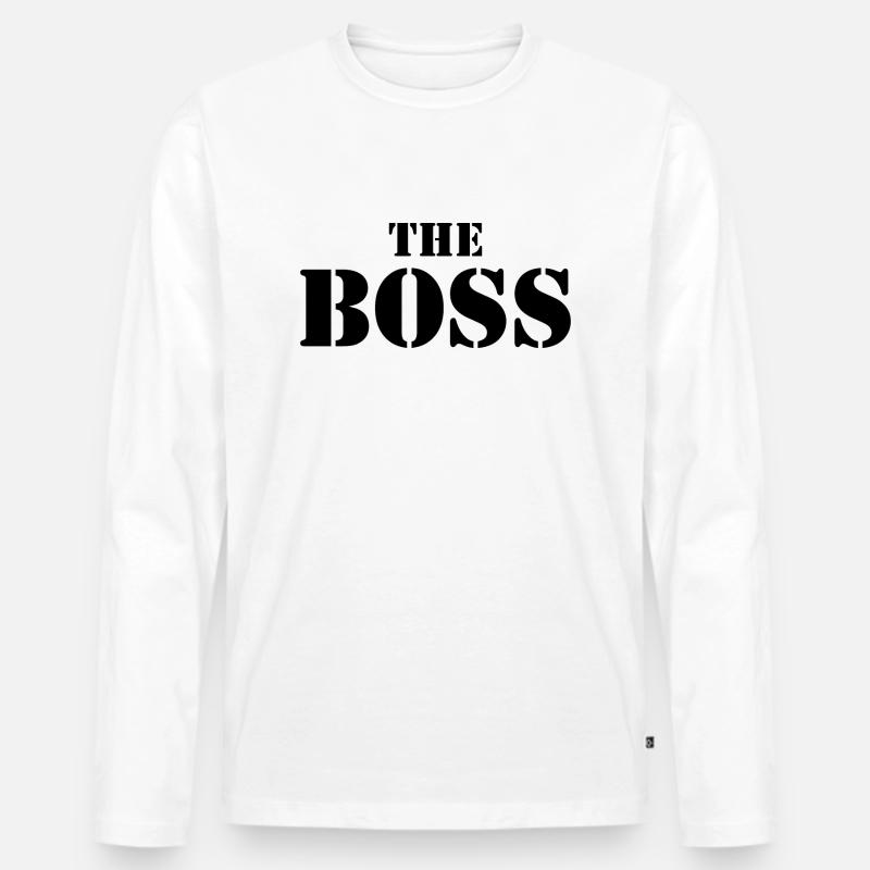 the boss in black - Männer Premium Bio Langarmshirt - Weiß