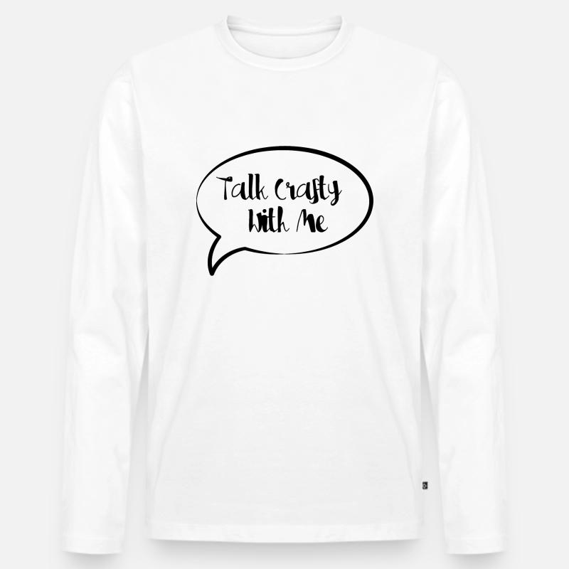 Sprich schlau mit mir - Männer Premium Bio Langarmshirt - Weiß