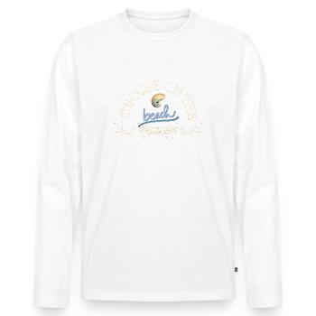 Lever de soleil sur la plage - T-shirt manches longues Premium bio Homme - blanc - Devant - Nico (187cm)
