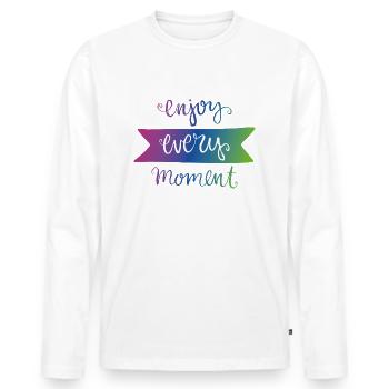 Momente des Lebens - Männer Premium Bio Langarmshirt - Weiß - Vorne - Nico (187cm)