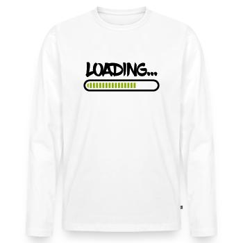 loading - Männer Premium Bio Langarmshirt - Weiß - Vorne - Nico (187cm)