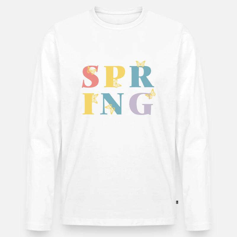 Endlich Frühling! - Männer Premium Bio Langarmshirt - Weiß