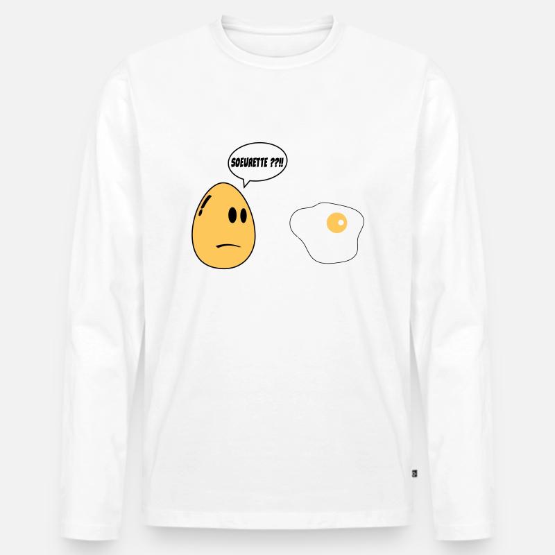SISTER Ei - Männer Premium Bio Langarmshirt - Weiß