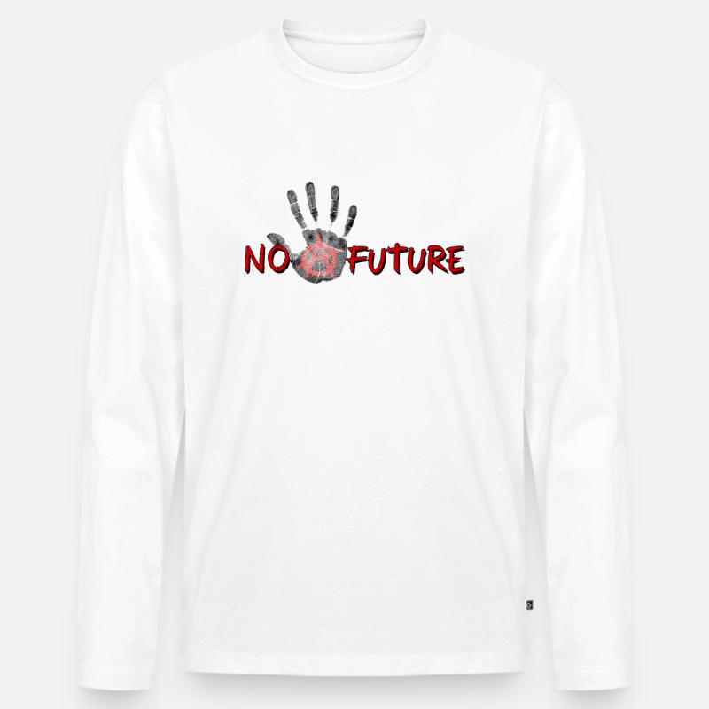 No Future Palm - Männer Premium Bio Langarmshirt - Weiß