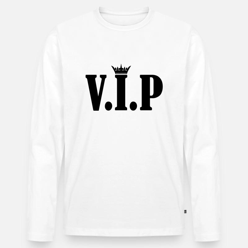 vip crown - Männer Premium Bio Langarmshirt - Weiß