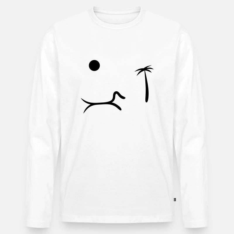 Dackel Sommerurlaub - Männer Premium Bio Langarmshirt - Weiß
