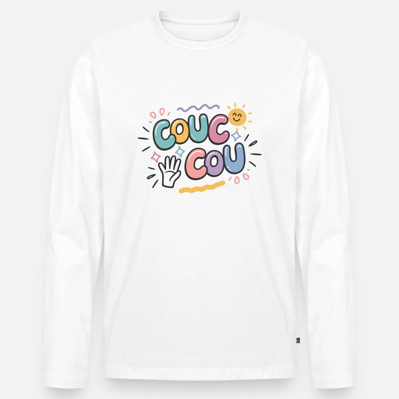 Cuckoo - Lässiger Stil - Männer Premium Bio Langarmshirt - Weiß