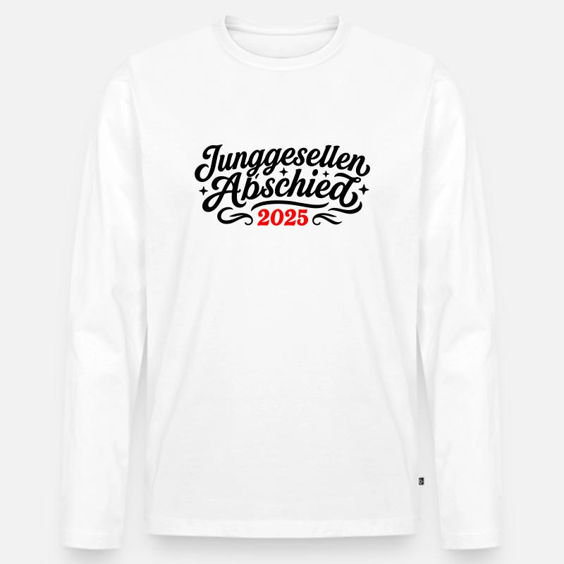 Junggesellen Abschied 2025 - Männer Premium Bio Langarmshirt - Weiß