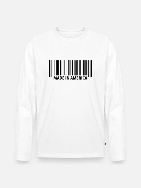 Made in America - Men's Premium Organic Long Sleeve Shirt - white