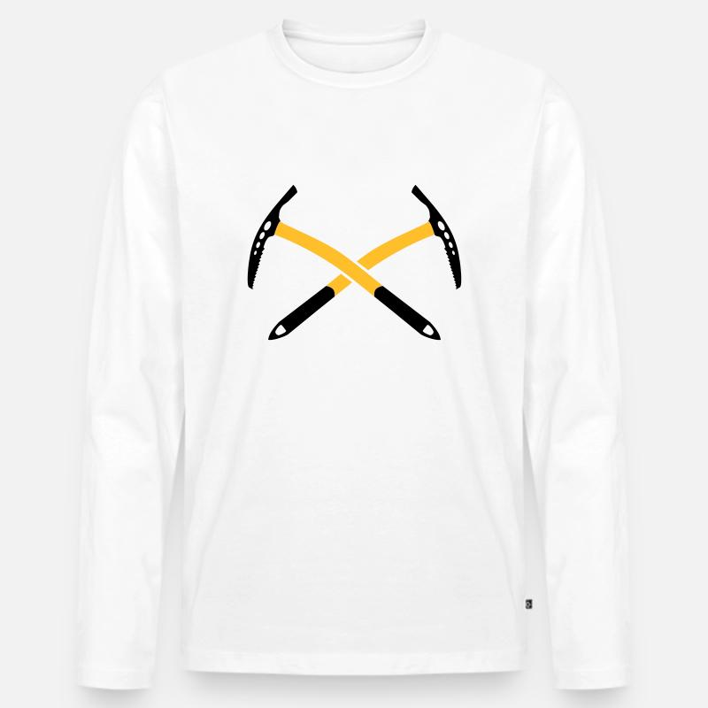 Bergsteiger - Männer Premium Bio Langarmshirt - Weiß