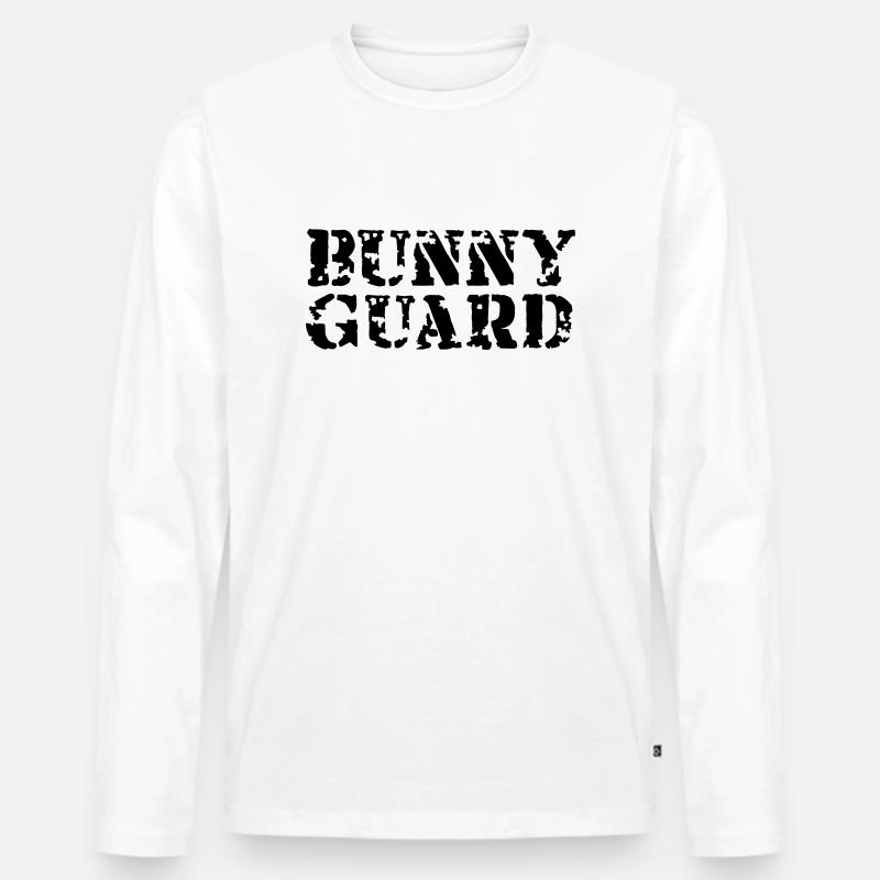 Bunny Guard - Männer Premium Bio Langarmshirt - Weiß