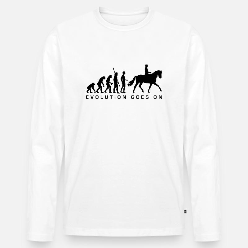 evolution_reiter_b - Männer Premium Bio Langarmshirt - Weiß