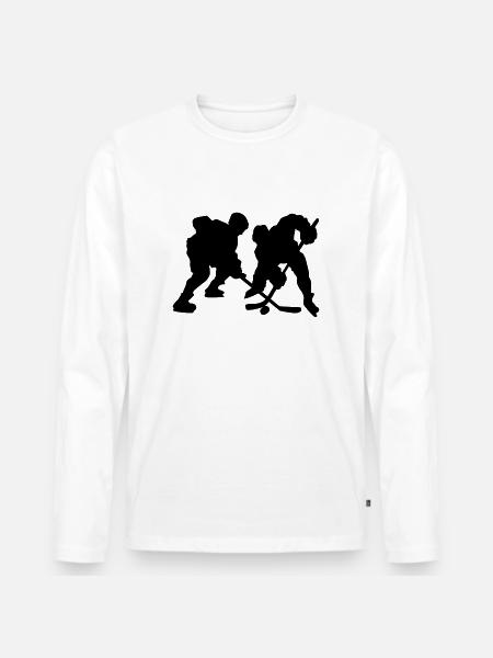 eishockey_16 - Männer Premium Bio Langarmshirt - Weiß