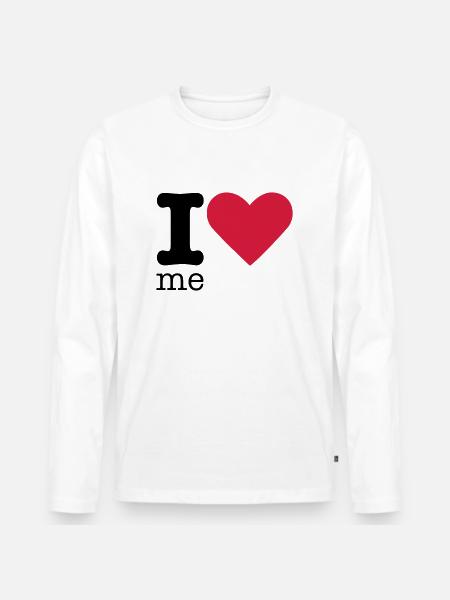 I Love Me - Men's Premium Organic Long Sleeve Shirt - white