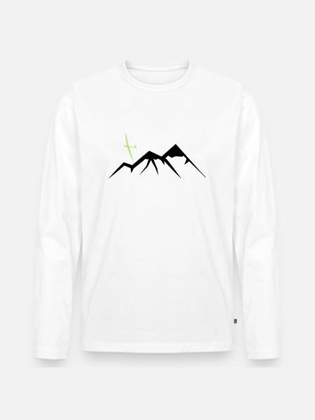 Mountain Soaring - Männer Premium Bio Langarmshirt - Weiß