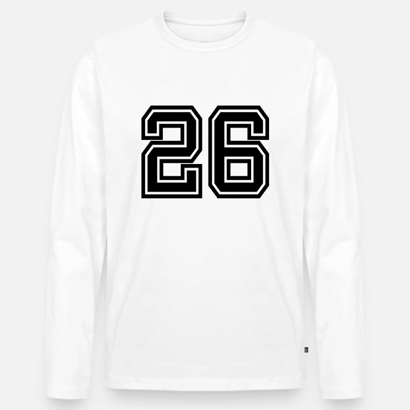 26 - Männer Premium Bio Langarmshirt - Weiß
