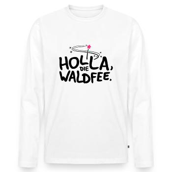 Holla die Waldfee - Männer Premium Bio Langarmshirt - Weiß - Vorne - Nico (187cm)