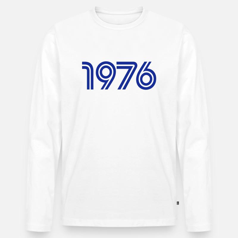 1976 Zagreb - Männer Premium Bio Langarmshirt - Weiß