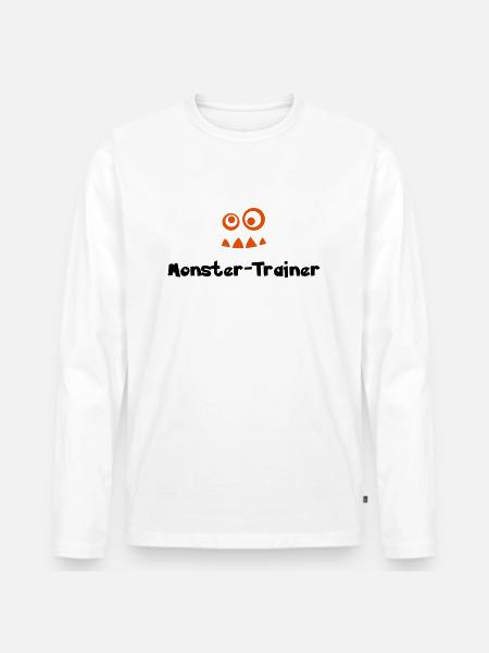 monster-trainer - Männer Premium Bio Langarmshirt - Weiß