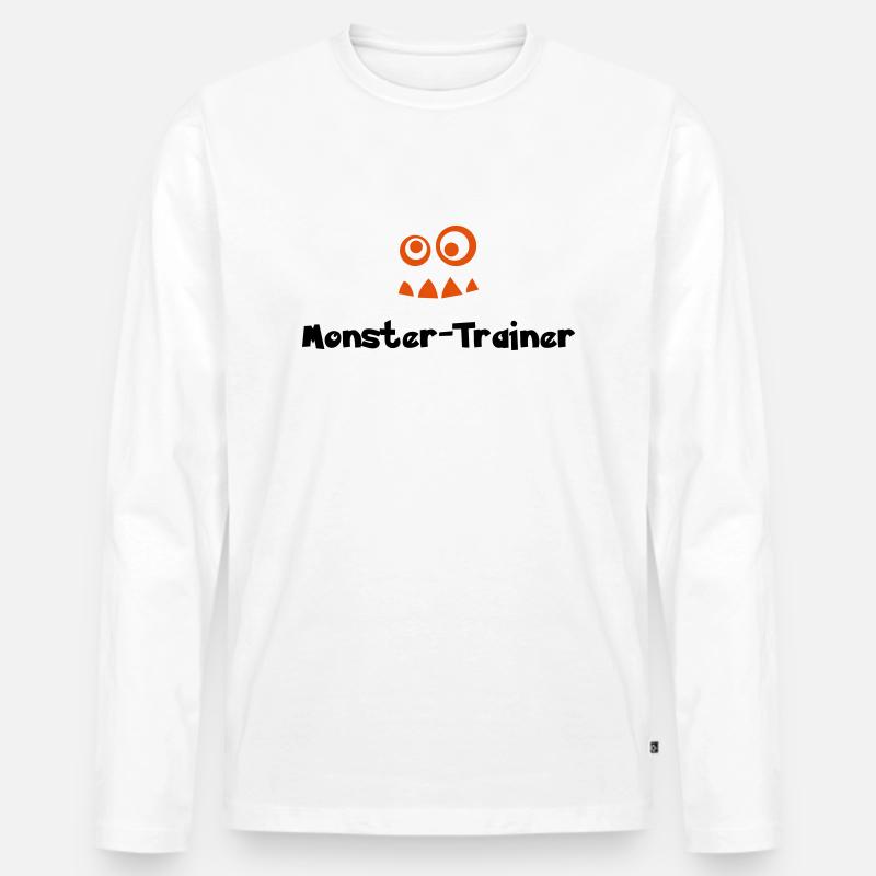 monster-trainer - Männer Premium Bio Langarmshirt - Weiß