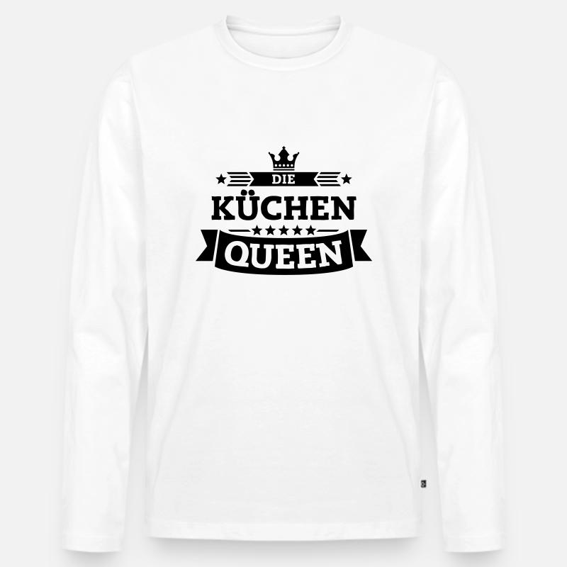Die Küchen-Queen - Männer Premium Bio Langarmshirt - Weiß