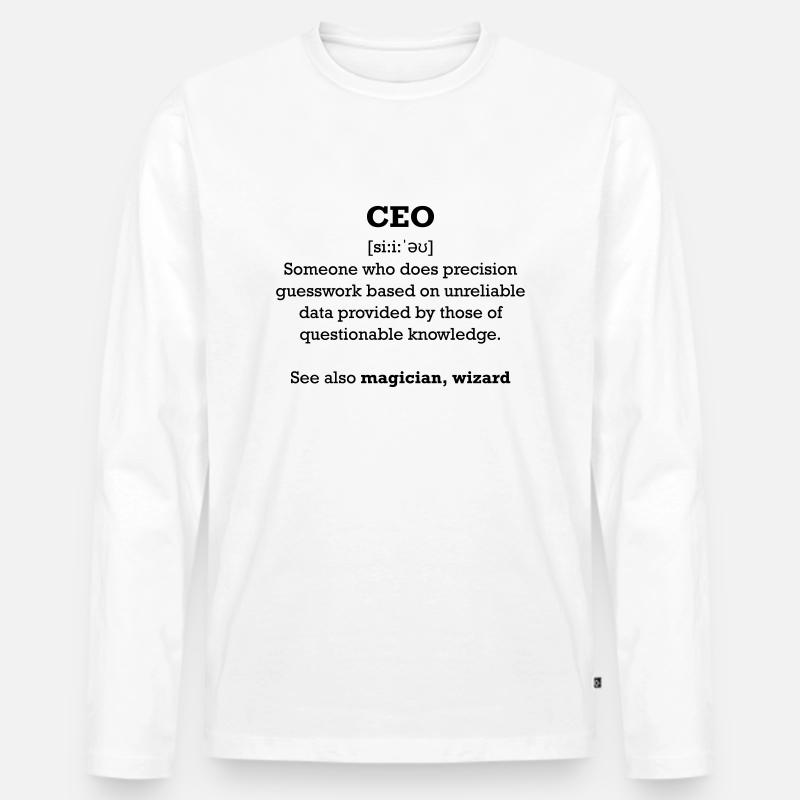CEO - wizard - Männer Premium Bio Langarmshirt - Weiß