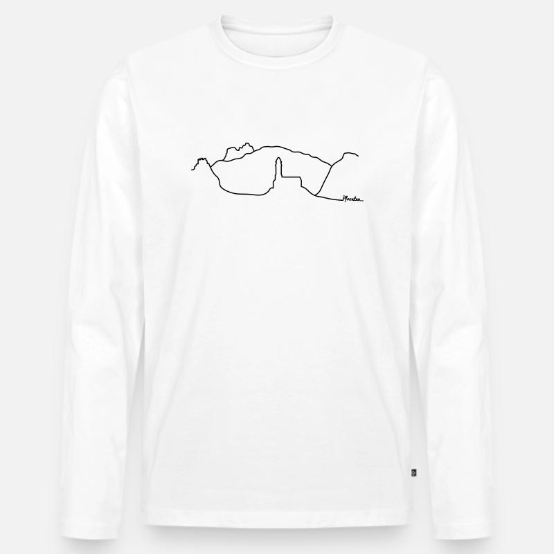 Skyline Pfronten - Männer Premium Bio Langarmshirt - Weiß