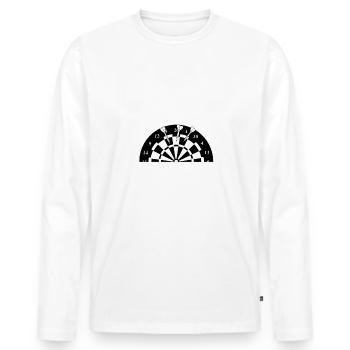 Jeu de fléchettes amusante Fléchettes Cadeaux - T-shirt manches longues Premium bio Homme - blanc - Devant - Nico (187cm)