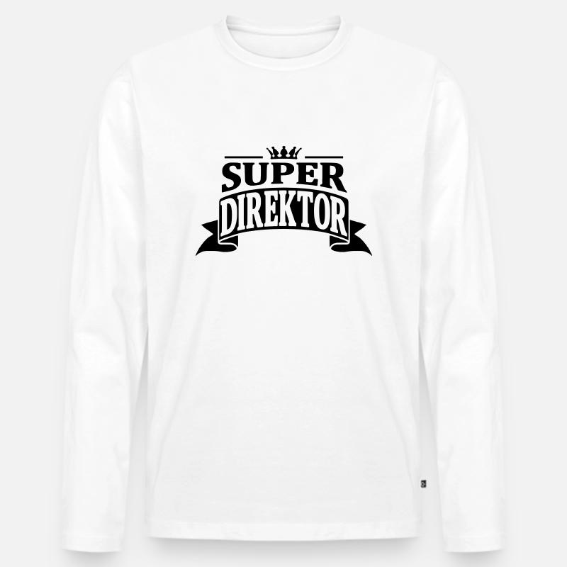 super direktor - Männer Premium Bio Langarmshirt - Weiß