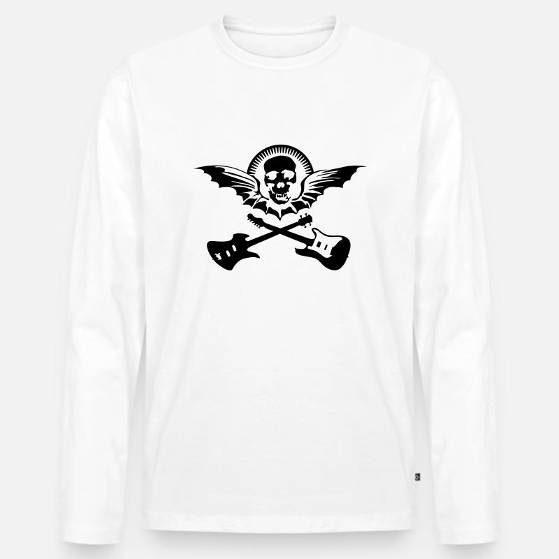 flugschaedel_weiss_09_2011_a_2c - Männer Premium Bio Langarmshirt - Weiß